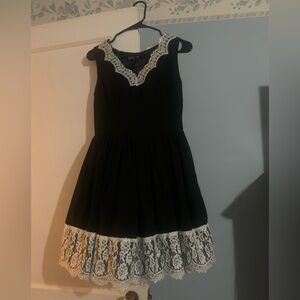 Chi Chi London Black Dress with White Lace Trim